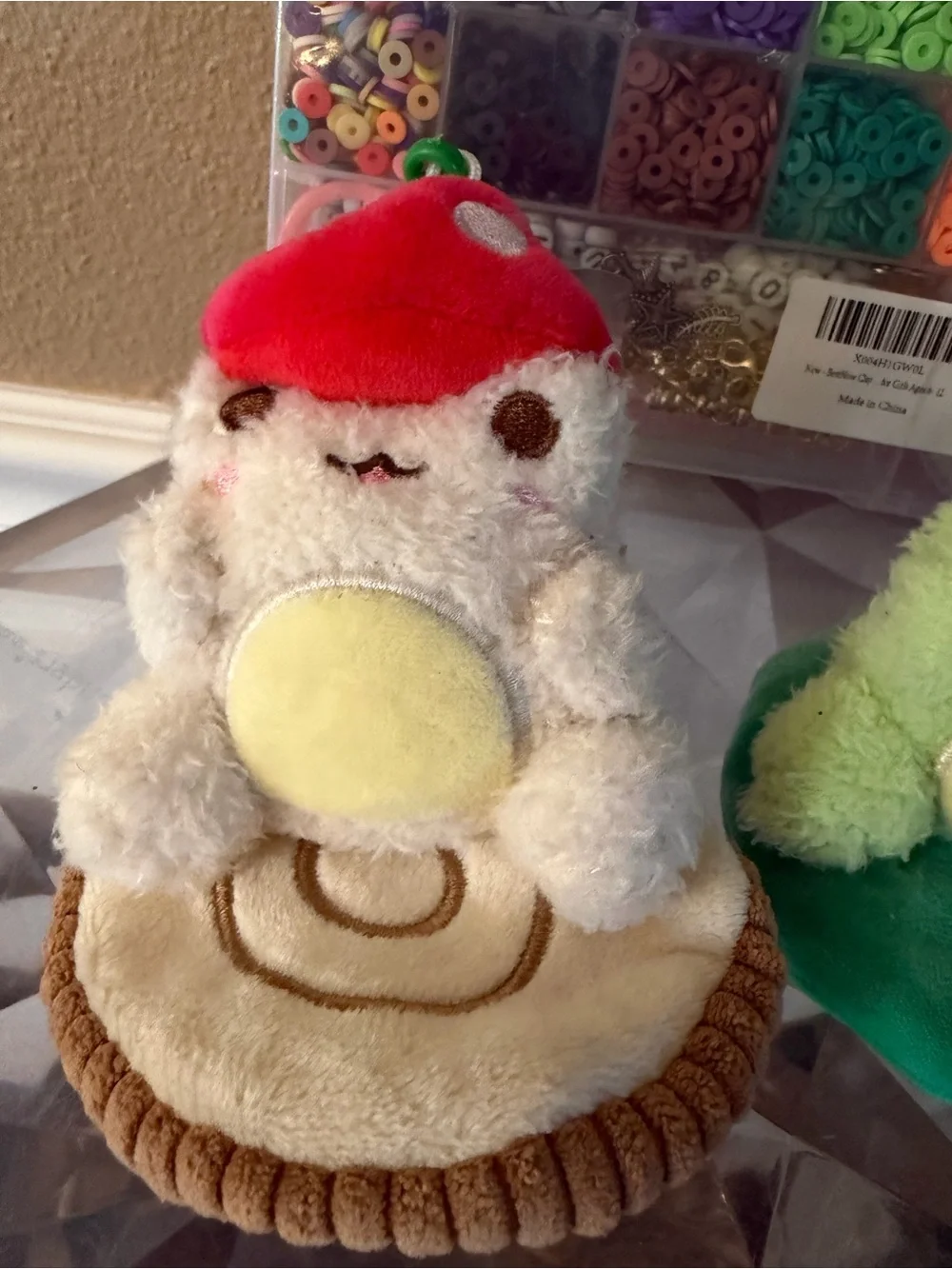Plushgoals Wawa Toadstool and Prince Frog Plush and a New Jewerly Clay Bead Set
